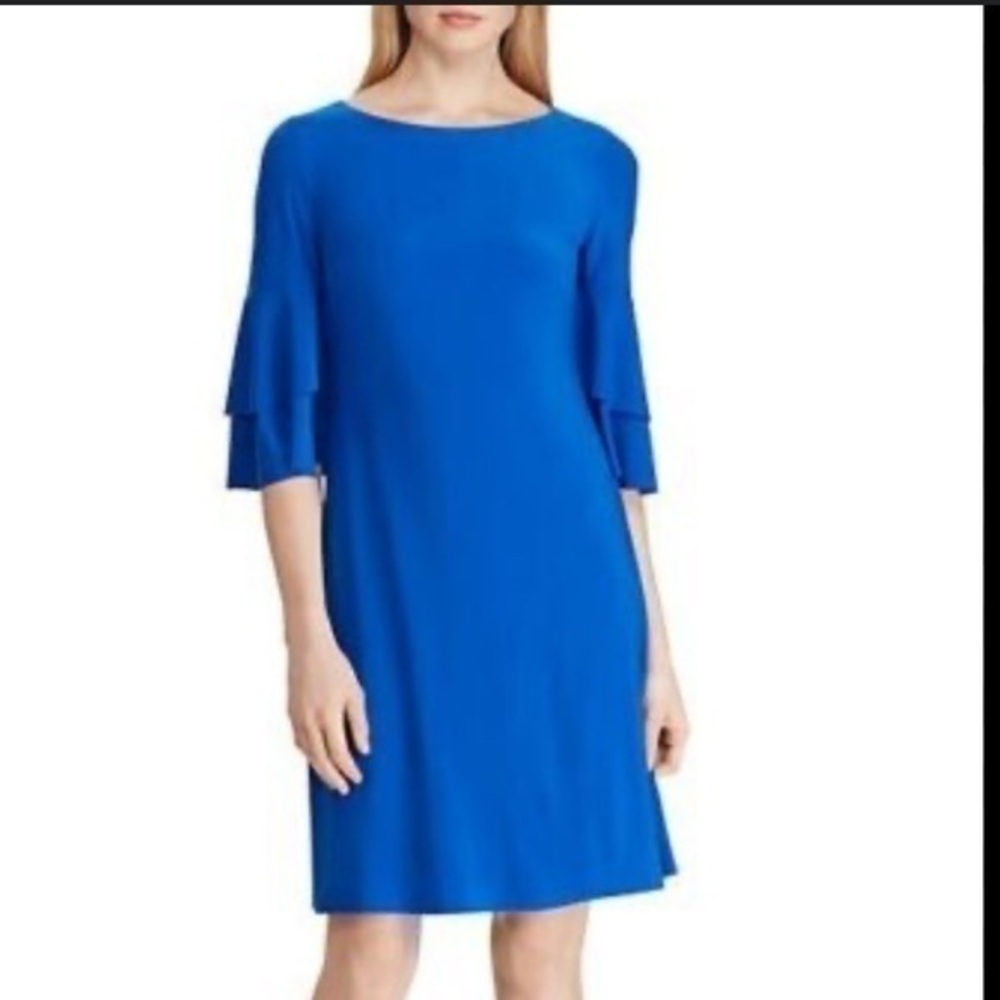 🍕🪻Ralph Lauren Jersey Ruffle Sleeve Dress | Office to Cocktail 
 | 14 CLOSEOUT
